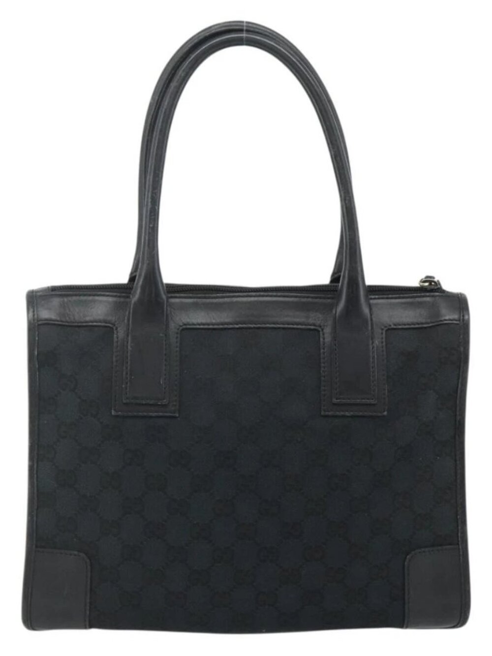 GUCCI GG Canvas Tote Bag Black Gold Auth 177786 - Picture 3 of 16